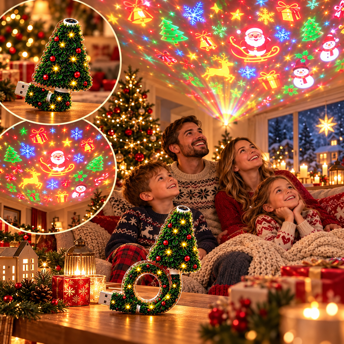 JulGlow HD USB-Projektor – Magische Weihnachtsstimmung in Sekundenschnelle