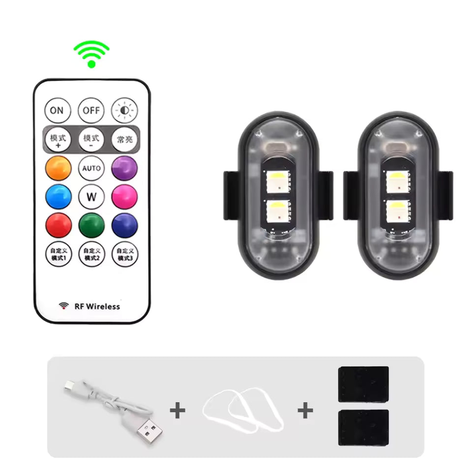 Kabellose LED-Stroboskoplichter – Inkl. Fernbedienung – 2er-Pack