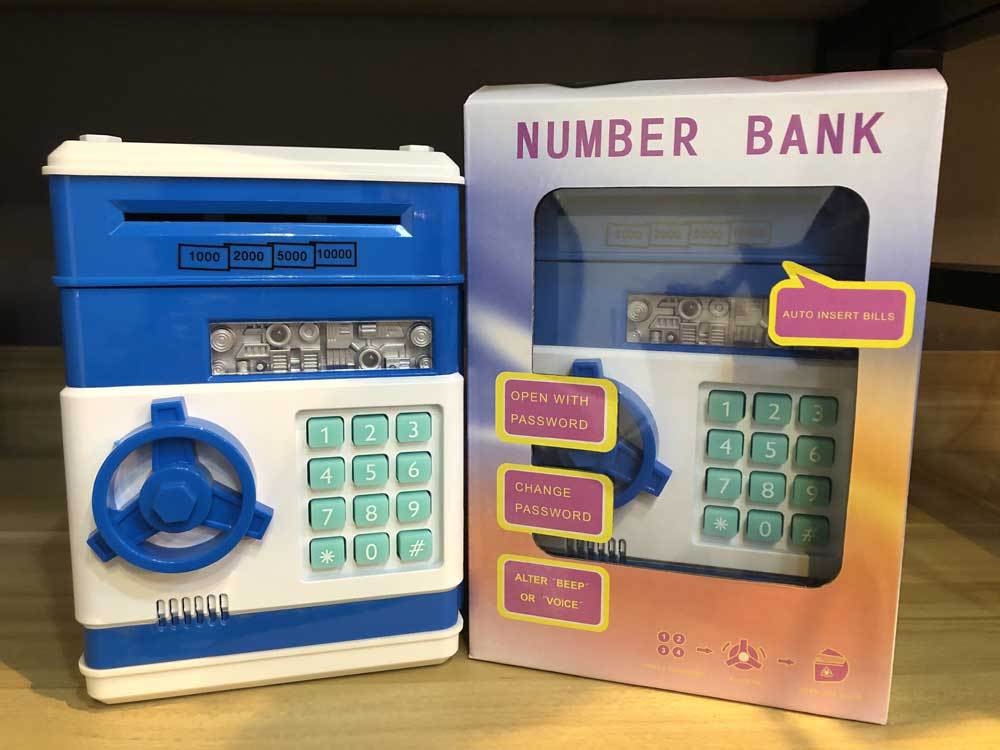 Mini-Geldautomat Spardose – Ein-/Auszahlung & elektronischer PIN-Code