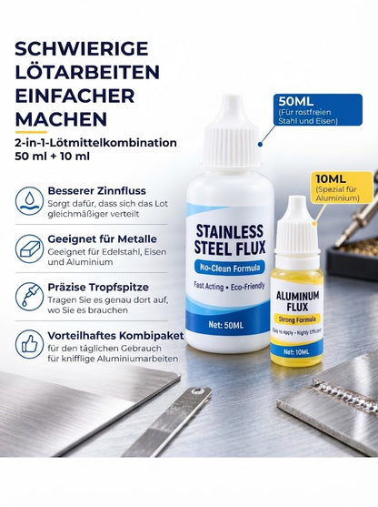 Leistungsstarkes Lötflussmittel für Edelstahl und Aluminium
