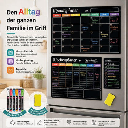 Magnetischer Familienplaner – Monats-, Wochen- & Tagestafel