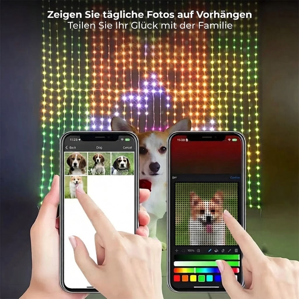 Smarter LED-Lichtervorhang – Individuelles Lichtdesign per App