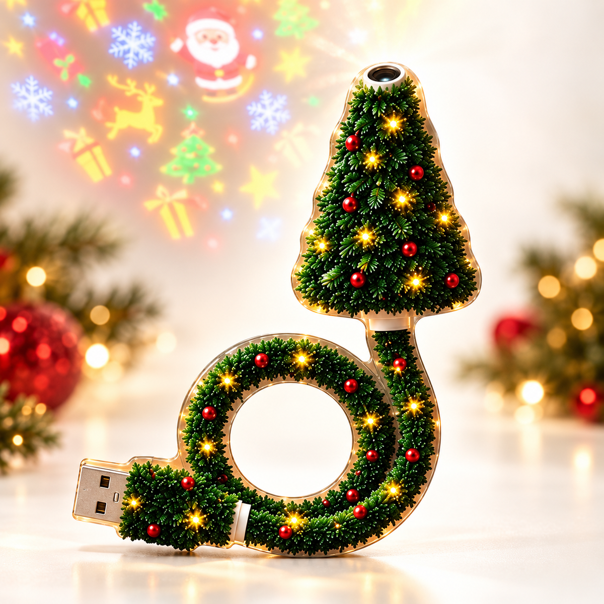JulGlow HD USB-Projektor – Magische Weihnachtsstimmung in Sekundenschnelle