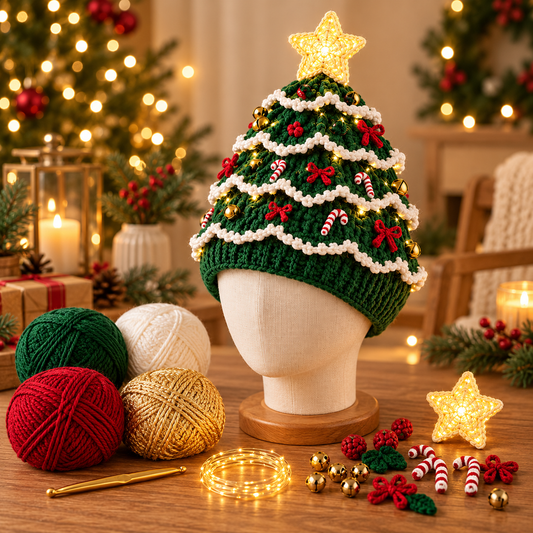 Das gemütlichste DIY-Set zu Weihnachten – Häkle deine eigene Weihnachtsbaum-Mütze
