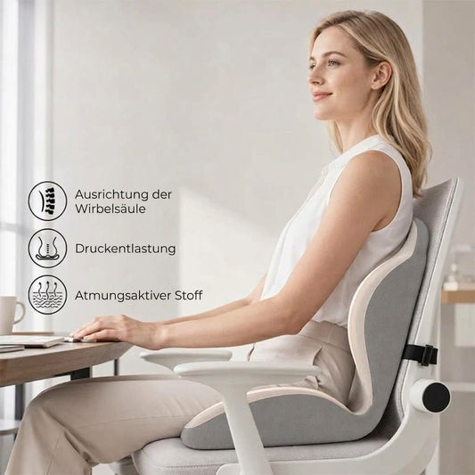 Ergonomisches Sitzkissen mit Rückenlehne aus Memory-Schaum