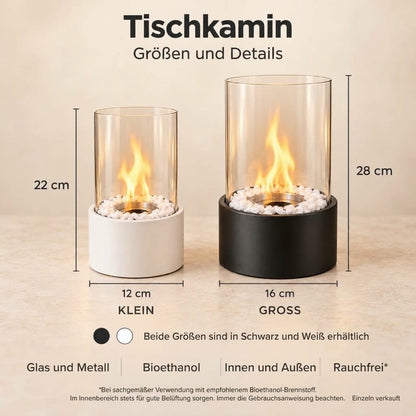 Tischkamin – modernes Design und echte Flamme für drinnen & draußen