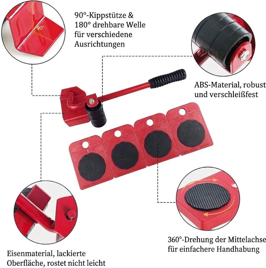 Möbelheber und Transportrollen-Set
