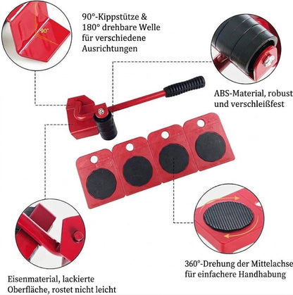 Möbelheber und Transportrollen-Set