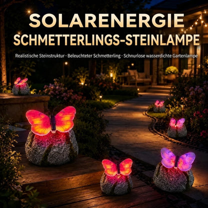 LunaGlow™ | Solar-Gartenstein mit integriertem beleuchtetem Schmetterling