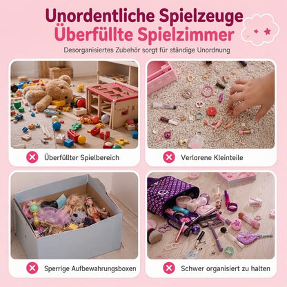 Tragbarer Schminkkoffer für Kinder – Rollenspiel-Kosmetikset für Mädchen