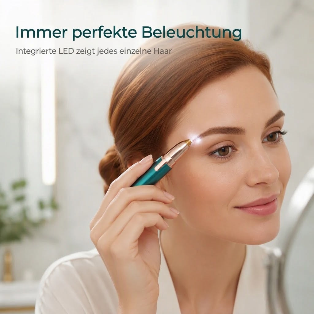 Elektrischer Augenbrauen-Epilierstift – Integriertes LED-Licht und USB-wiederaufladbar