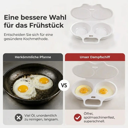 Mikrowellen-Eierkocher mit Deckel und Griff