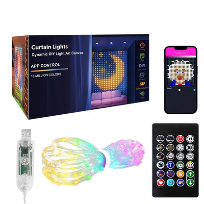 Smarter LED-Lichtervorhang – Individuelles Lichtdesign per App