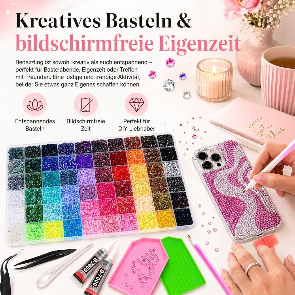 Strassstein-Set – 48.000 Strasssteine in 60 Farben