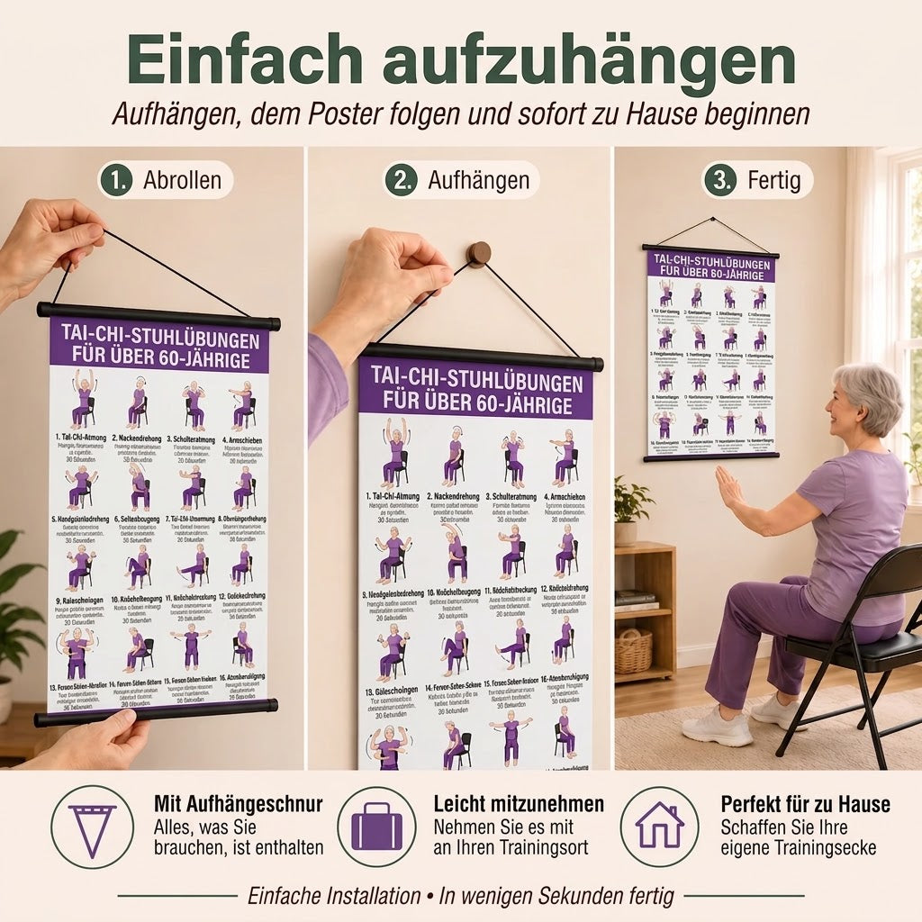 Tai Chi Stuhltraining – 2er-Poster-Set für einfaches Heimtraining (60+)