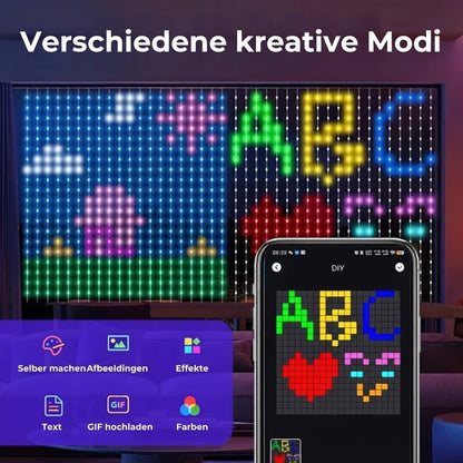 Smarter LED-Lichtervorhang – Individuelles Lichtdesign per App