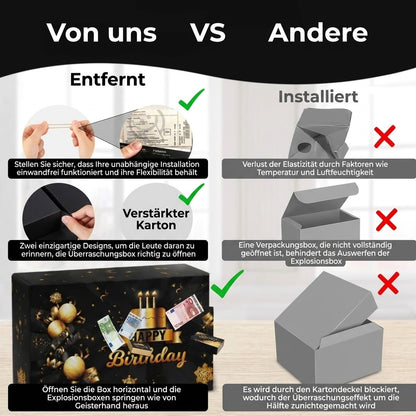 Explosionsbox für Geburtstage