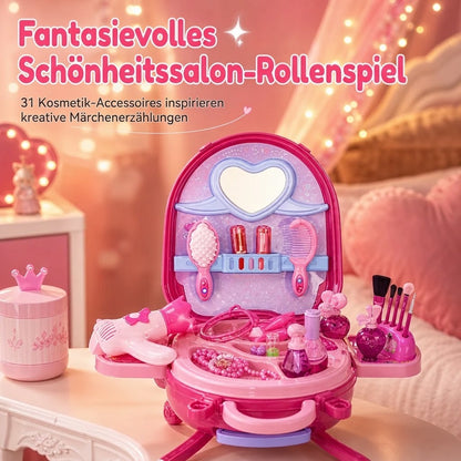 Tragbarer Schminkkoffer für Kinder – Rollenspiel-Kosmetikset für Mädchen