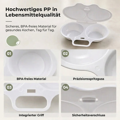 Mikrowellen-Eierkocher mit Deckel und Griff
