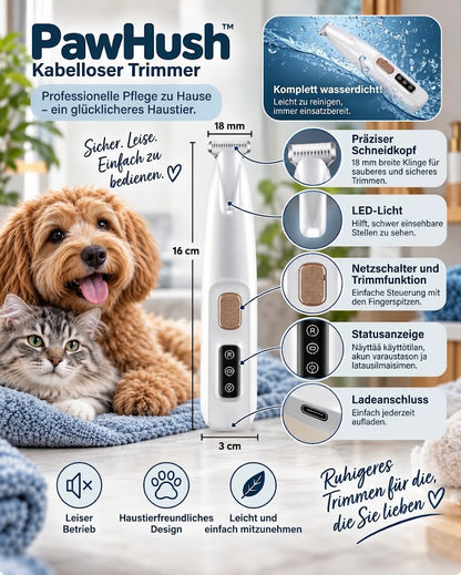 PawHush – Kabellose Tierhaarschneidemaschine