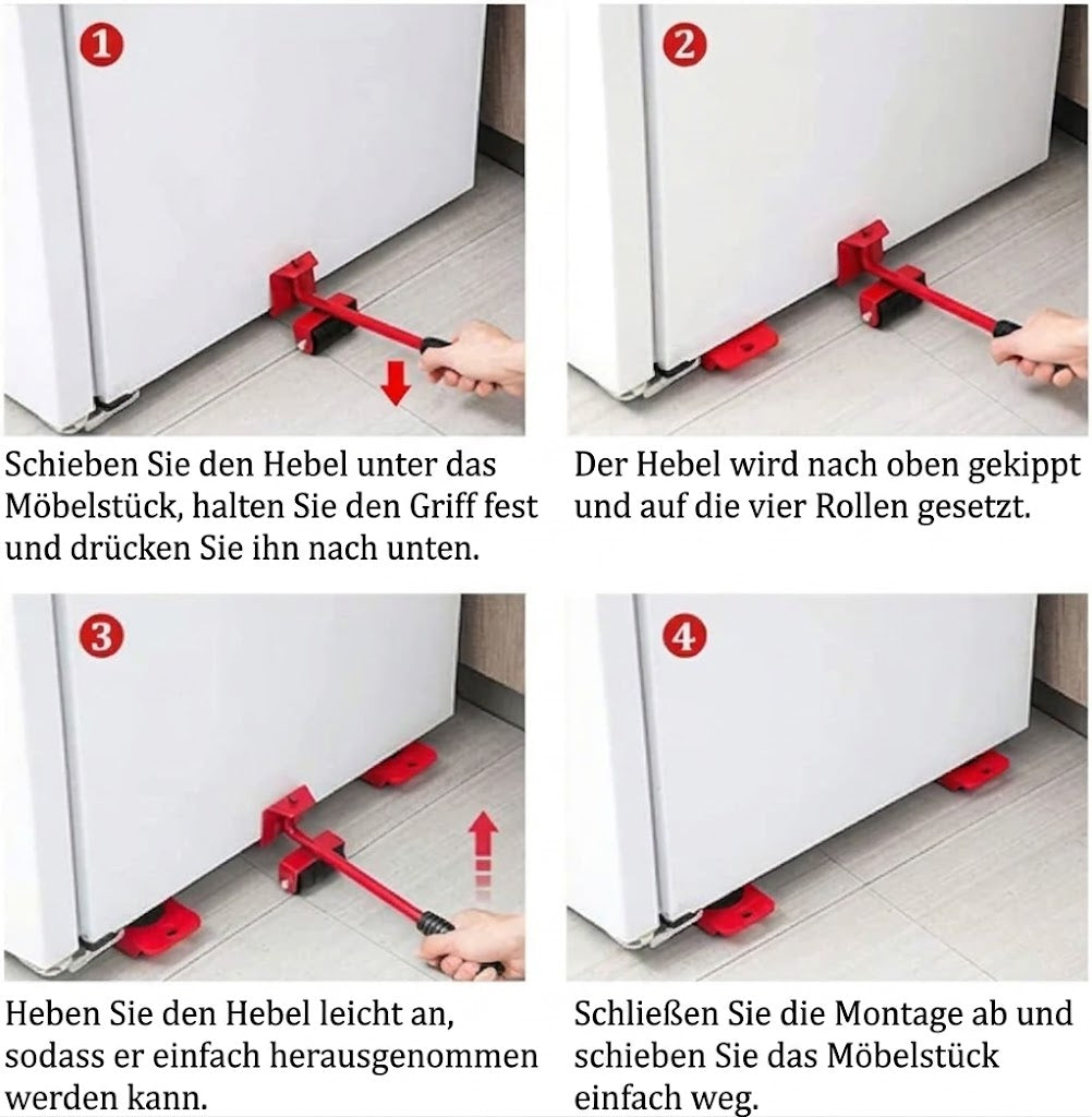 Möbelheber und Transportrollen-Set