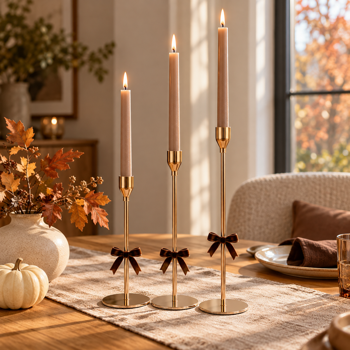 Stilvolle Kerzenständer in Gold oder Chrom – 3er-Pack