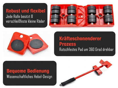 Möbelheber und Transportrollen-Set