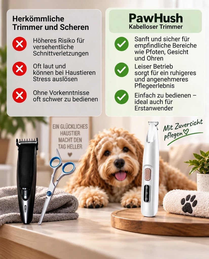 PawHush – Kabellose Tierhaarschneidemaschine