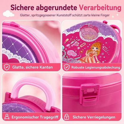 Tragbarer Schminkkoffer für Kinder – Rollenspiel-Kosmetikset für Mädchen