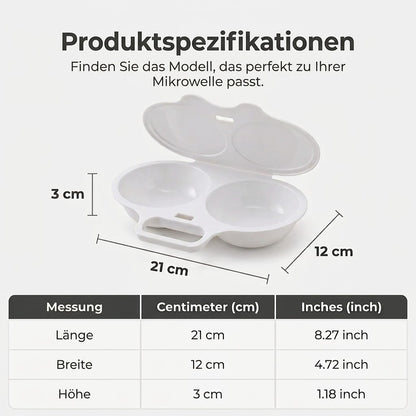 Mikrowellen-Eierkocher mit Deckel und Griff