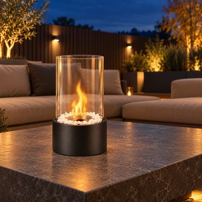 Tischkamin – modernes Design und echte Flamme für drinnen & draußen