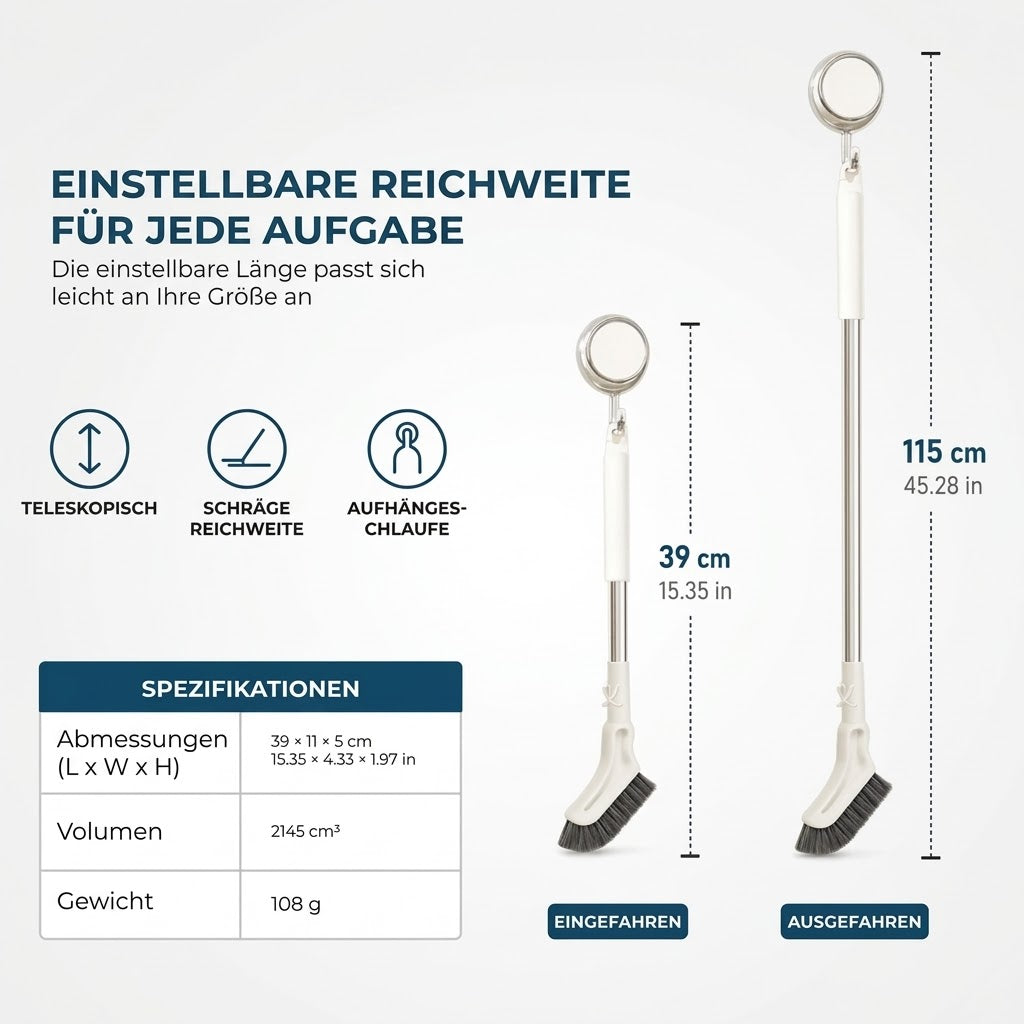 Ausziehbare Fugenbürste