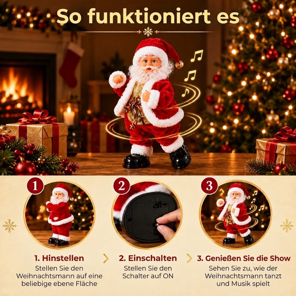 Tanzender Weihnachtsmann mit Musik