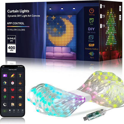 Smarter LED-Lichtervorhang – Individuelles Lichtdesign per App