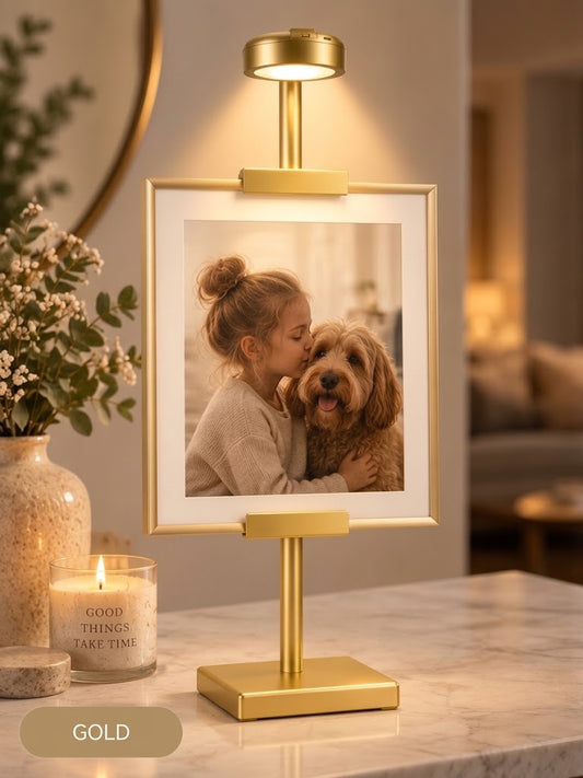 Bilderrahmen-Ständer mit LED-Beleuchtung – Für Fotos & Bilder